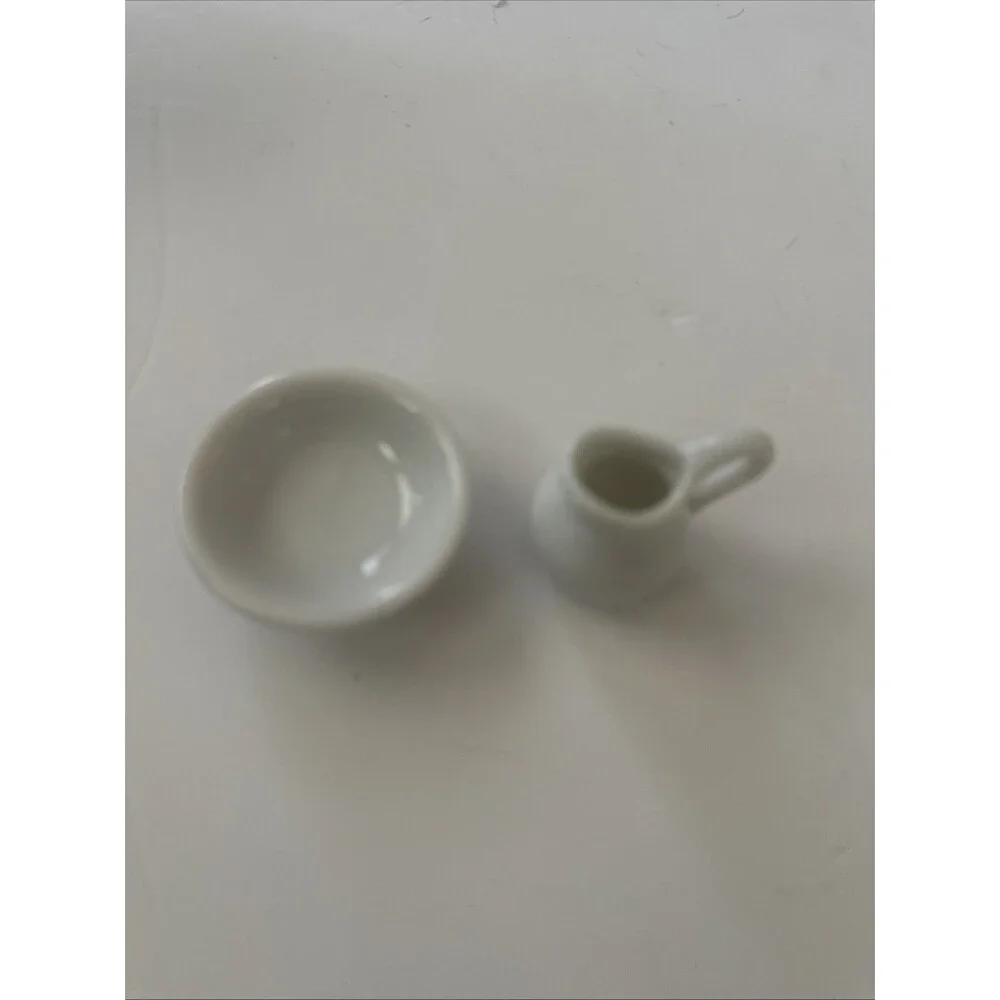 Vintage Cerámica  Mini Pitcher 1” And Basin Mini 1 1/2” Preowned